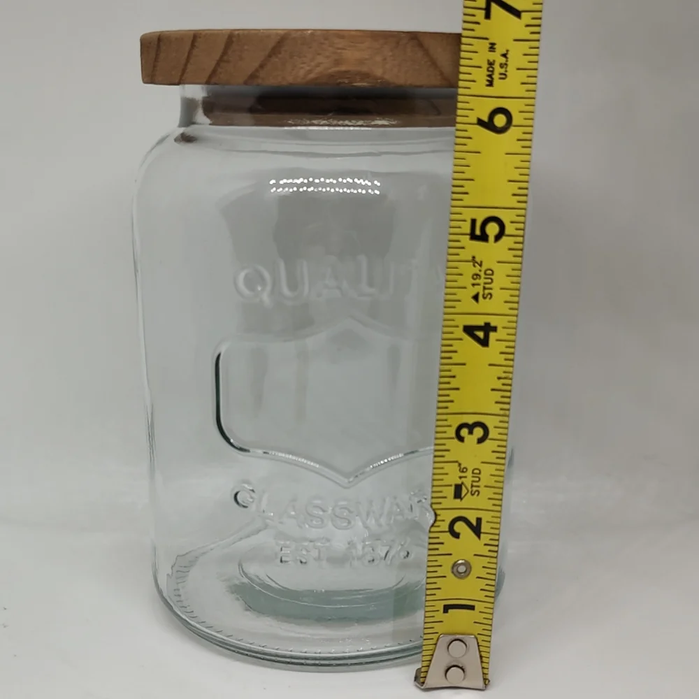 New Glass Jar with Wood Lid Kitchen Container Storage and Organization ~ 7